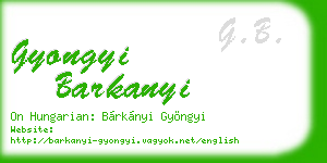 gyongyi barkanyi business card