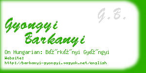 gyongyi barkanyi business card